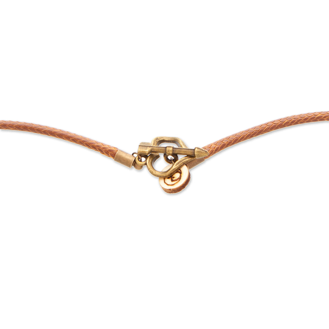 Hummingbird Floral Hand-Painted Wood Pendant Necklace - Hummingbird Bloom