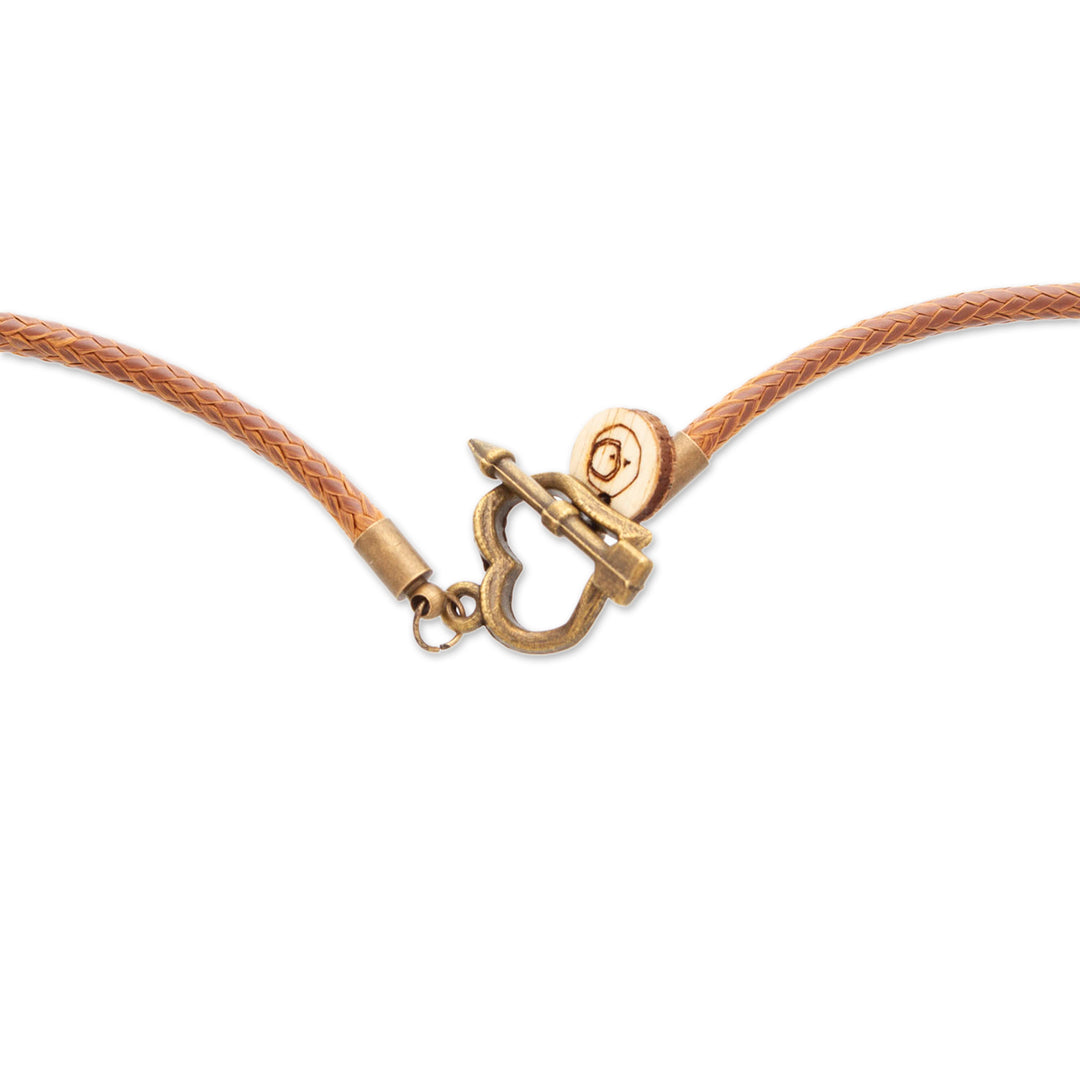 Hand-Painted Heart-Shaped Hummingbird Wood Pendant Necklace - Hummingbird Heart