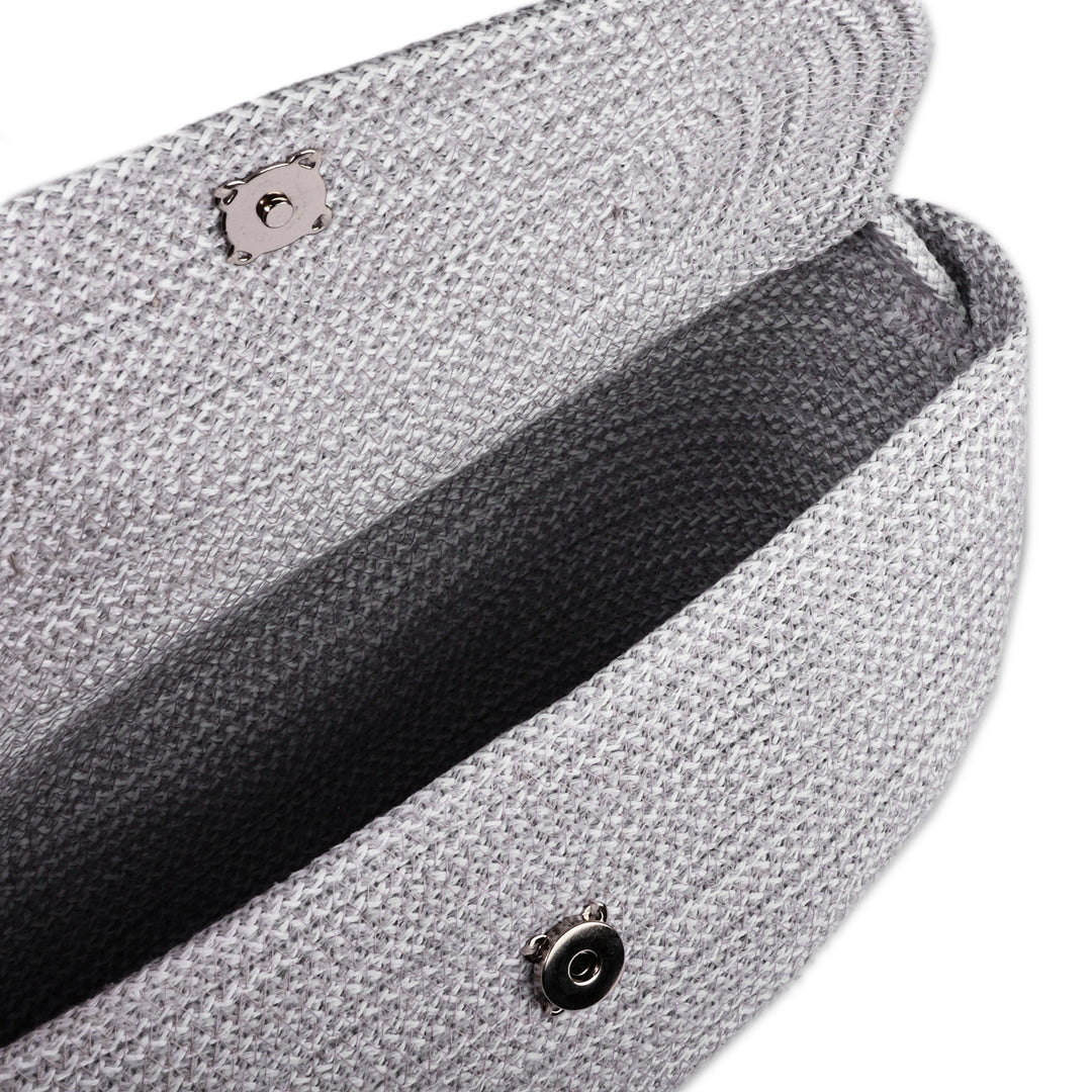 Handwoven Grey Cotton Blend Sling Bag Crafted in Armenia - Metropolitan Grey