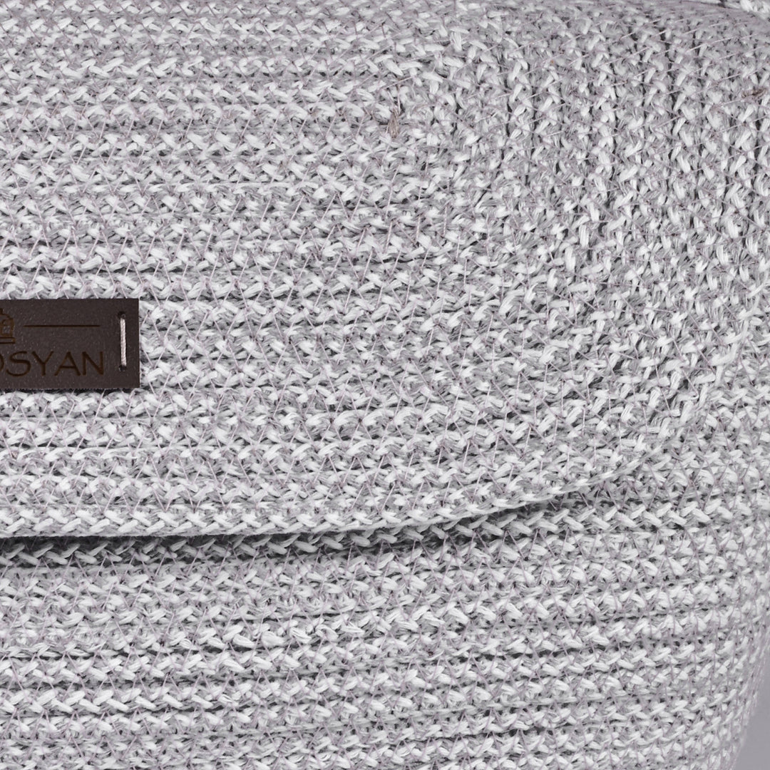 Handwoven Grey Cotton Blend Sling Bag Crafted in Armenia - Metropolitan Grey