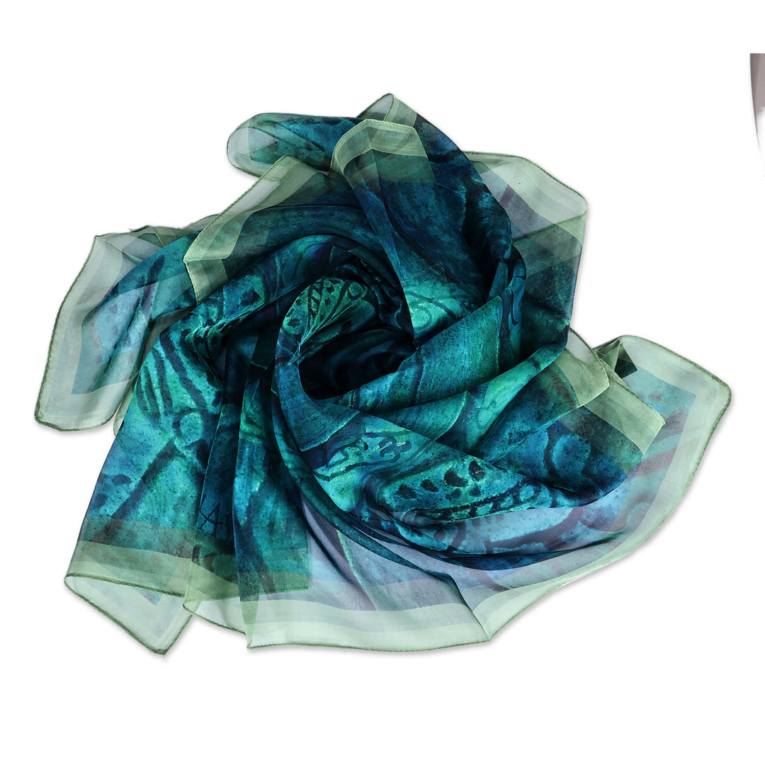 Dvin's Sphinx-Themed Handmade Sheer Soft Silk Chiffon Scarf - Sphinx Spirit