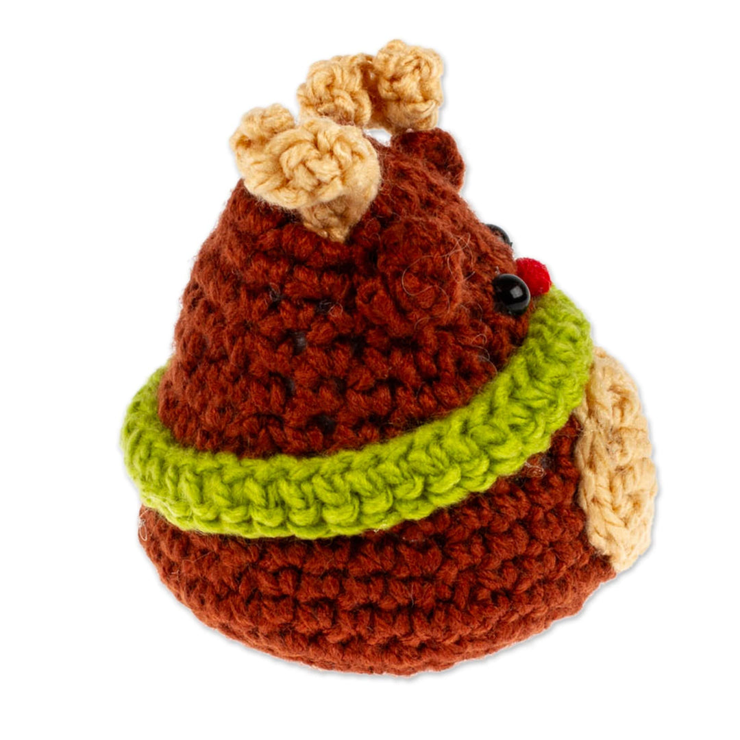 Crocheted Holiday Decorative Accent with Reindeer Theme - Cute Deer