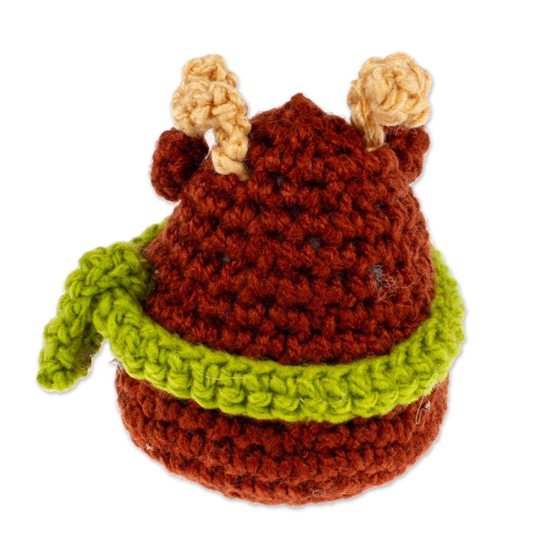 Crocheted Holiday Decorative Accent with Reindeer Theme - Cute Deer