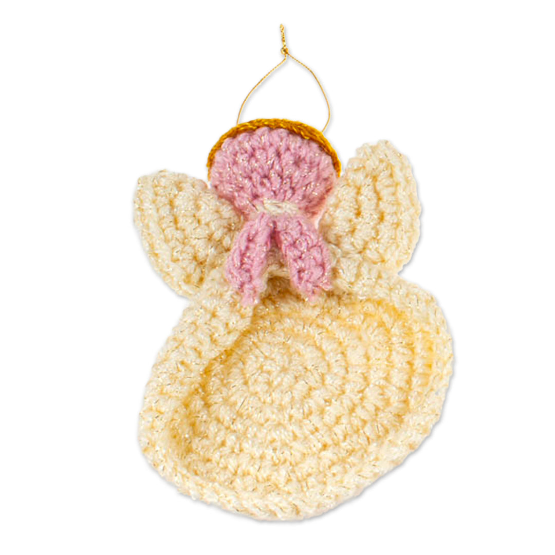 Set of Four Angel-Themed Crocheted Holiday Ornaments - Sweetest Angels