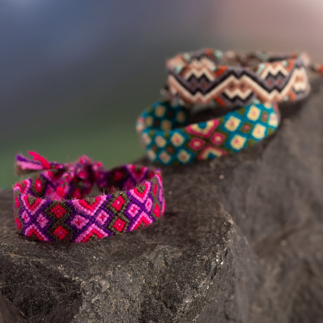 Handcrafted Colorful Macrame Wristband Bracelet from Peru - Vibrant Life