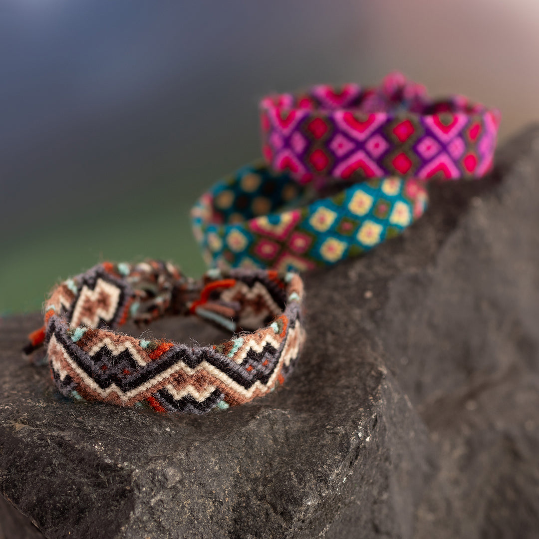 Handcrafted Colorful Macrame Wristband Bracelet from Peru - Vibrant Life