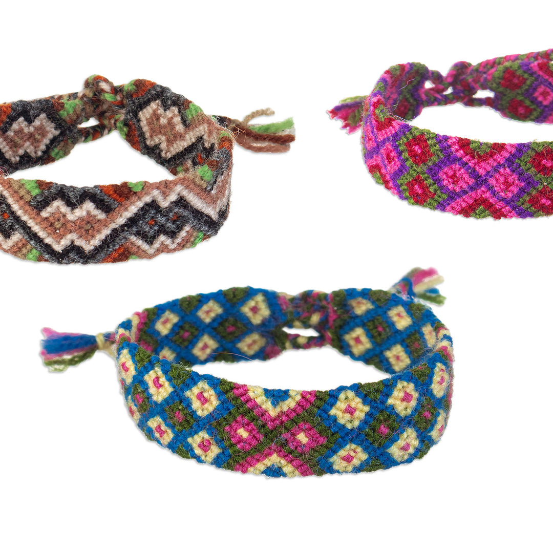 Handcrafted Colorful Macrame Wristband Bracelet from Peru - Vibrant Life