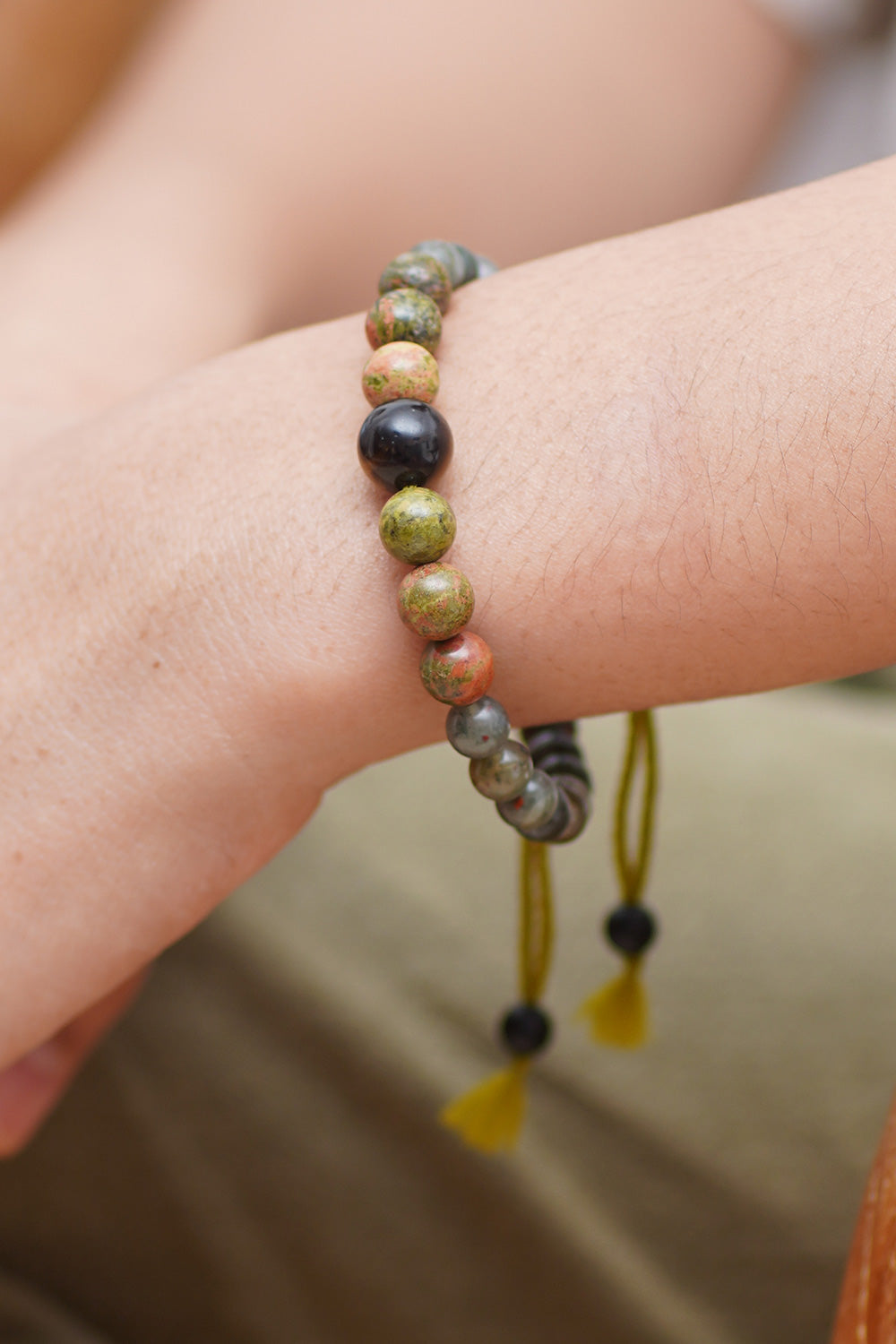 Inspirational Multi-Gemstone Beaded Bracelet Made in Bali - Calm Energy