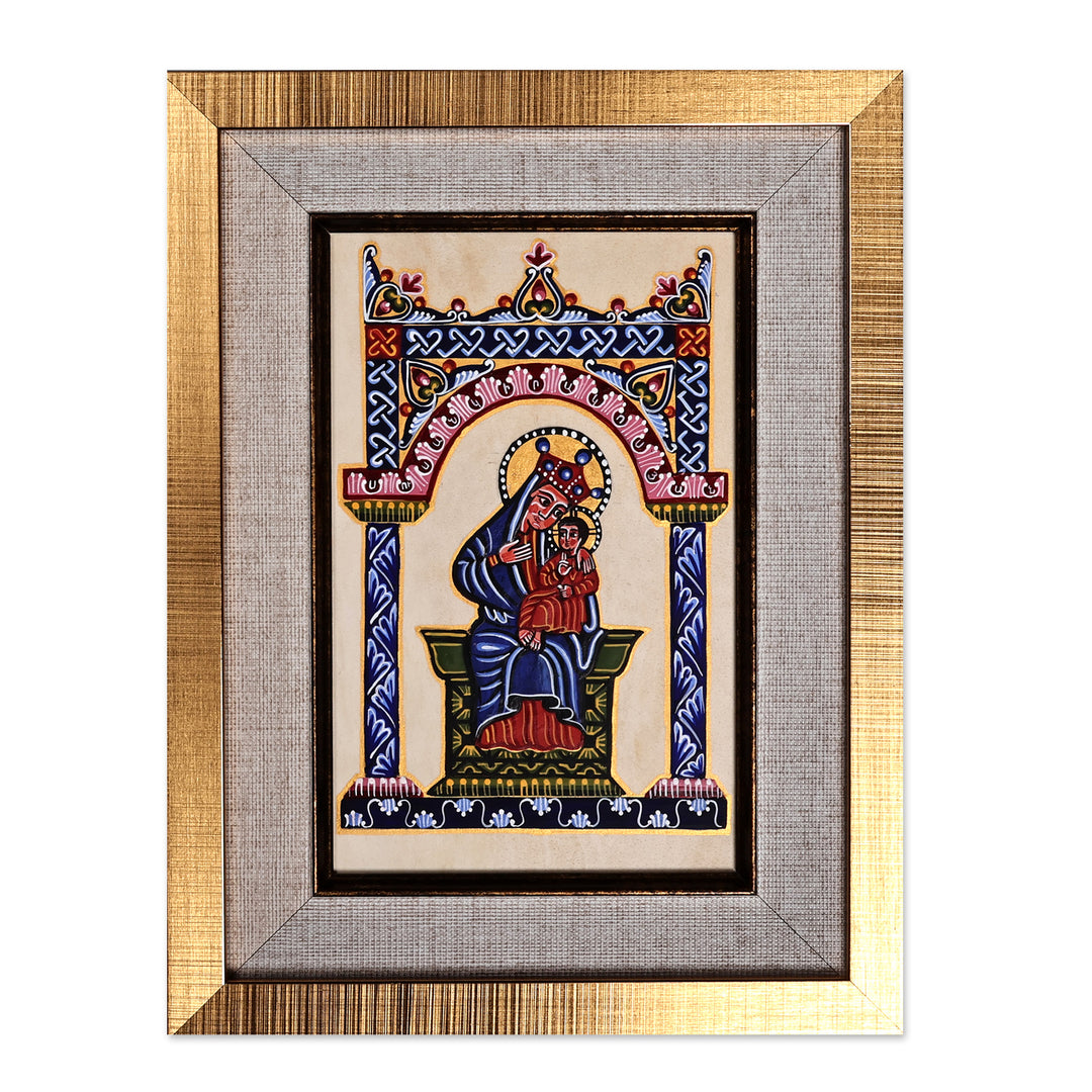 Armenian-Inspired Virgin Mary and Jesus Acrylic Painting - Virgin Mary Breastfeeding