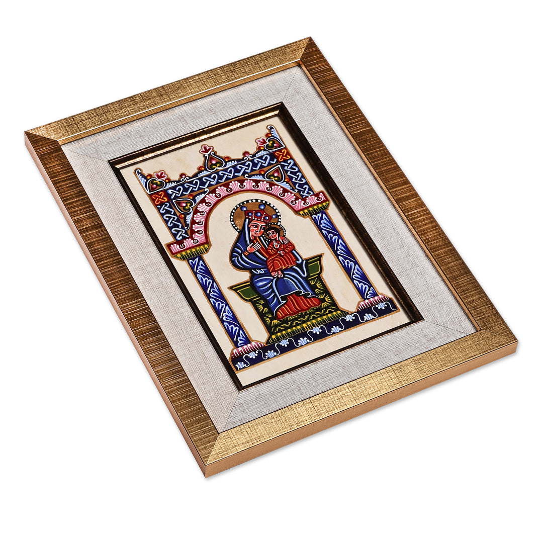 Armenian-Inspired Virgin Mary and Jesus Acrylic Painting - Virgin Mary Breastfeeding