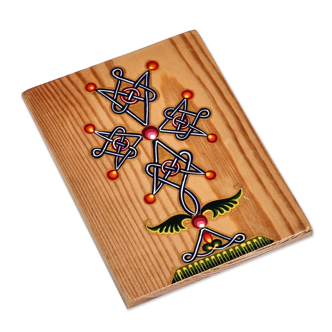 Traditional Armenian Khachkar Cross Beech Wood Wall Art - Sylvan Faith