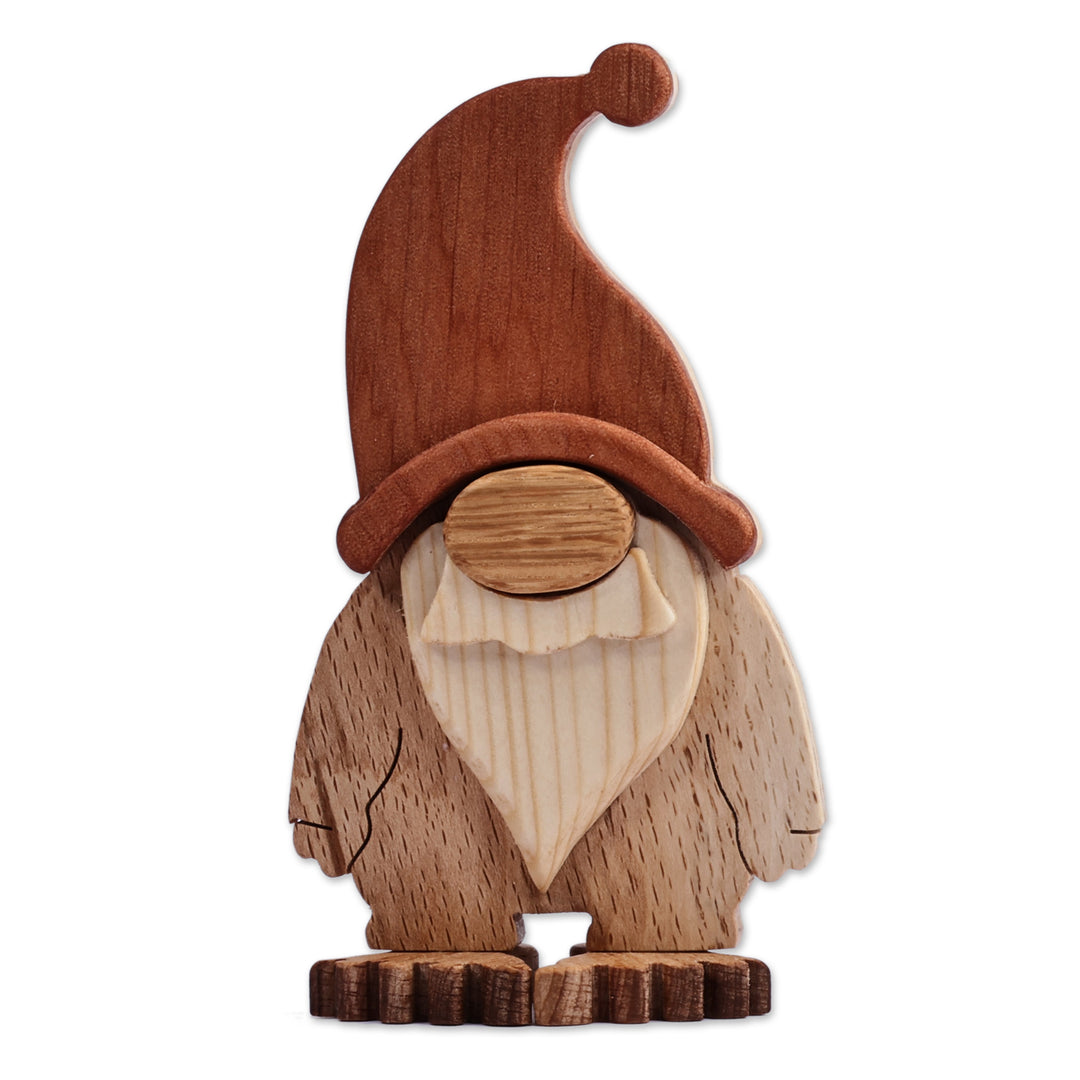 Traditional Hand-Carved Wood Gnome Sculpture from Armenia - Humble Gnome