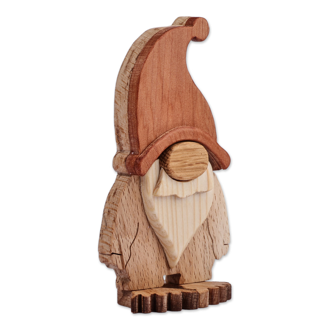Traditional Hand-Carved Wood Gnome Sculpture from Armenia - Humble Gnome