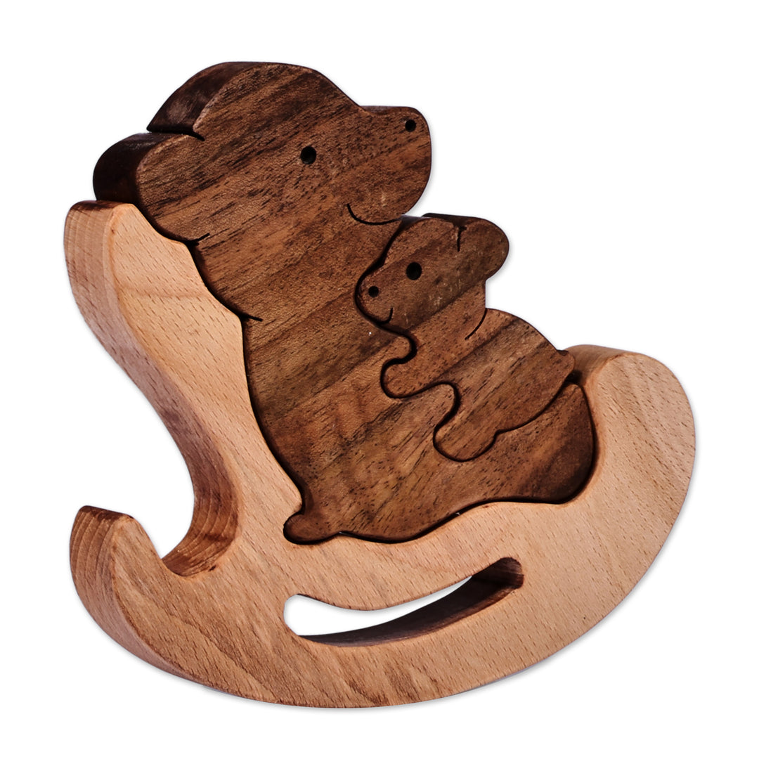 Bear-Shaped 3-Piece Wood Puzzle Sculpture Made in Armenia - Nesting Bears