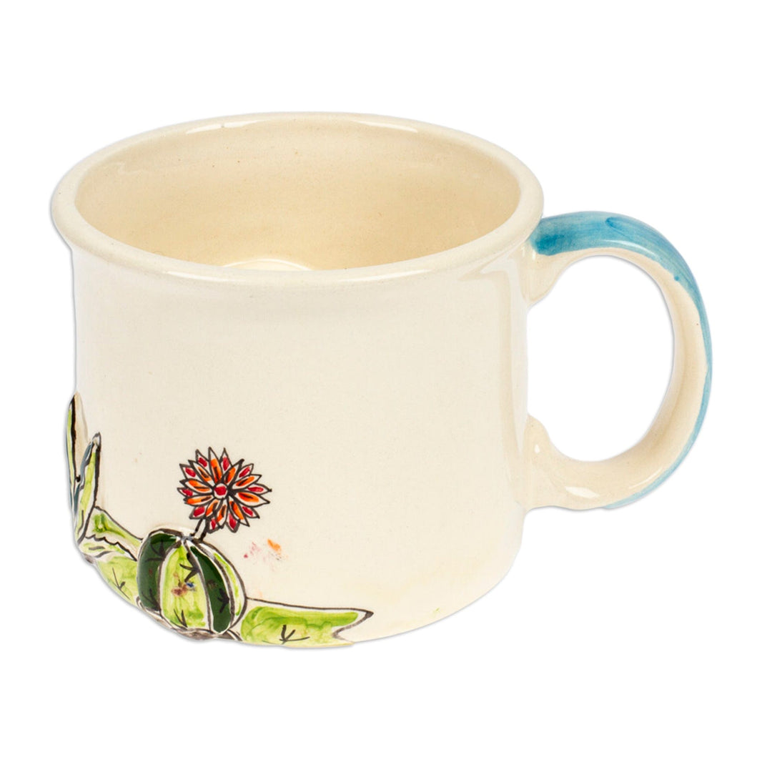 Church-Themed Ceramic Decorative Cup with Basalt Saucer - Mexican Church