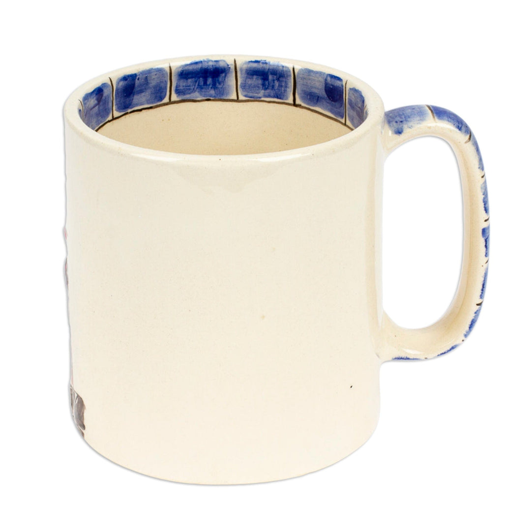 Ceramic Mexican Church Decorative Mug with Basalt Saucer - Mexican Cathedral