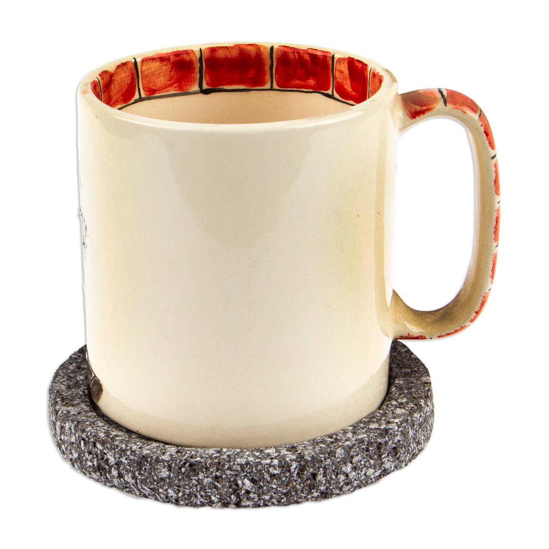 Mexican Street Ceramic Decorative Mug with Basalt Saucer - Mexican Street