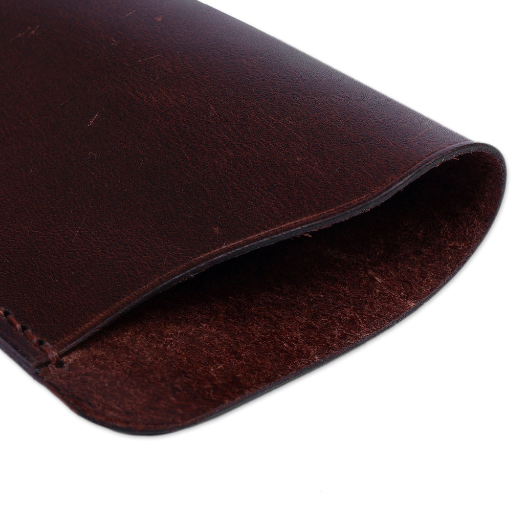 Cocoa Brown 100% Leather Eyeglass Case Crafted in Armenia - Cocoa Glimpses