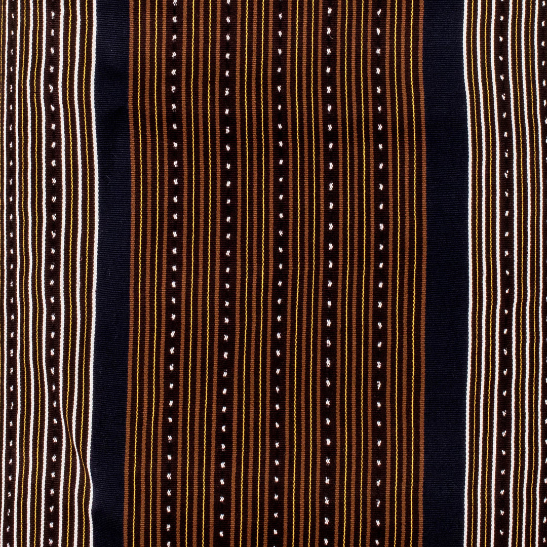 Handwoven Brown and Blue Striped 100% Cotton Table Runner - River Banks
