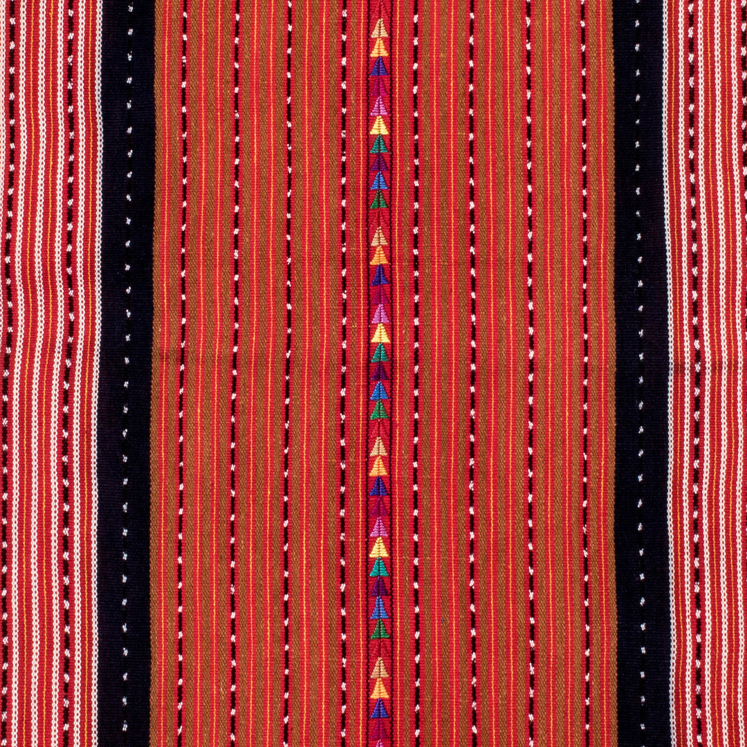 Artisan-Made Handwoven Striped Cotton Blend Table Runner - Autumn Visions