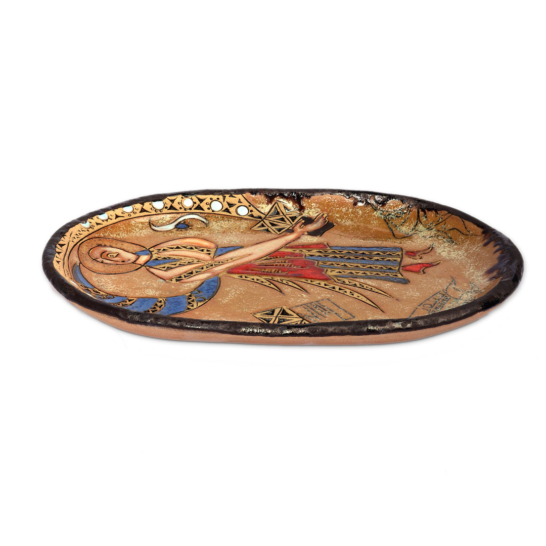Armenian-Inspired Religious Ceramic Decorative Saint Platter - Sacred Days