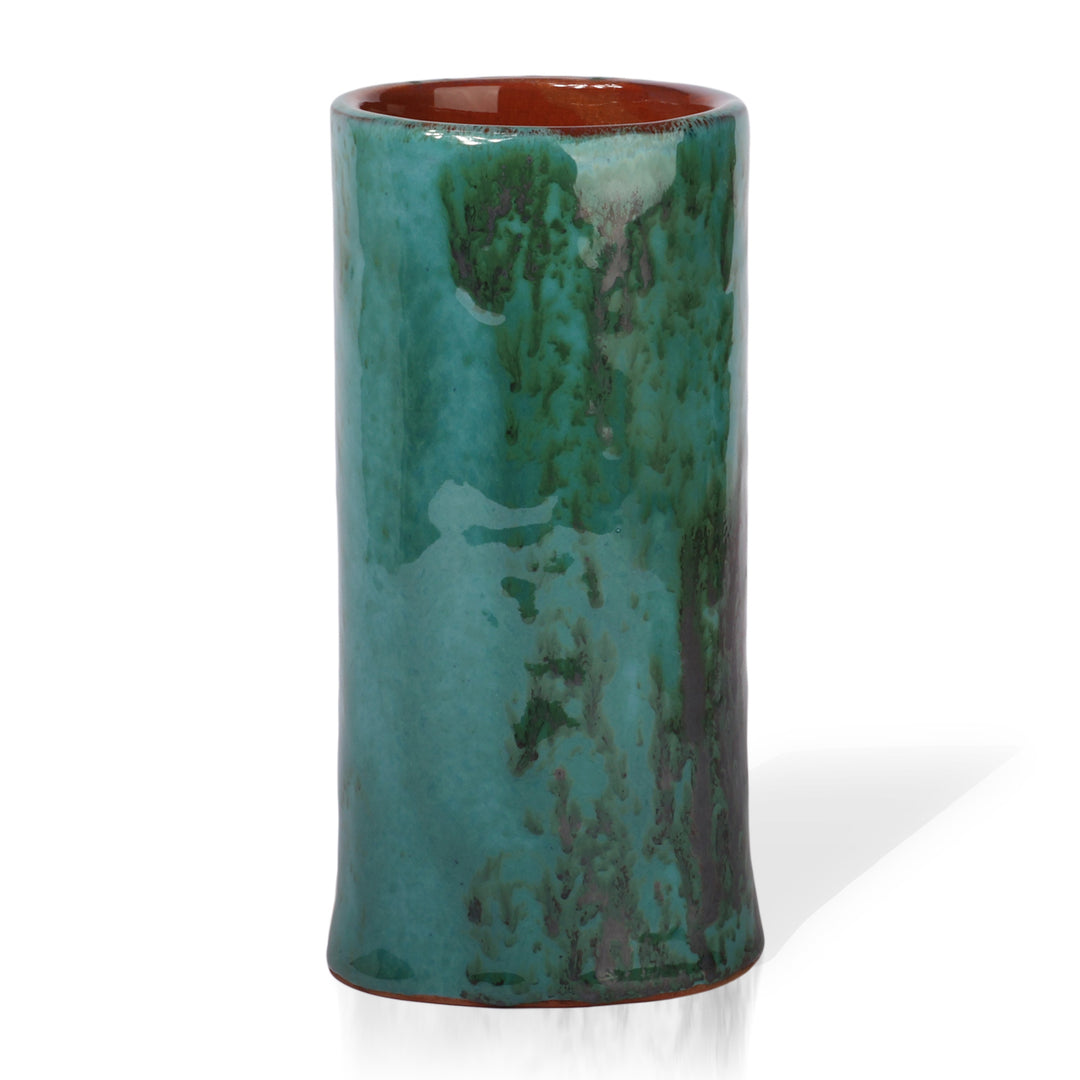 Green and Brown Handmade Glazed Ceramic Vase from Armenia - Girl of Karin