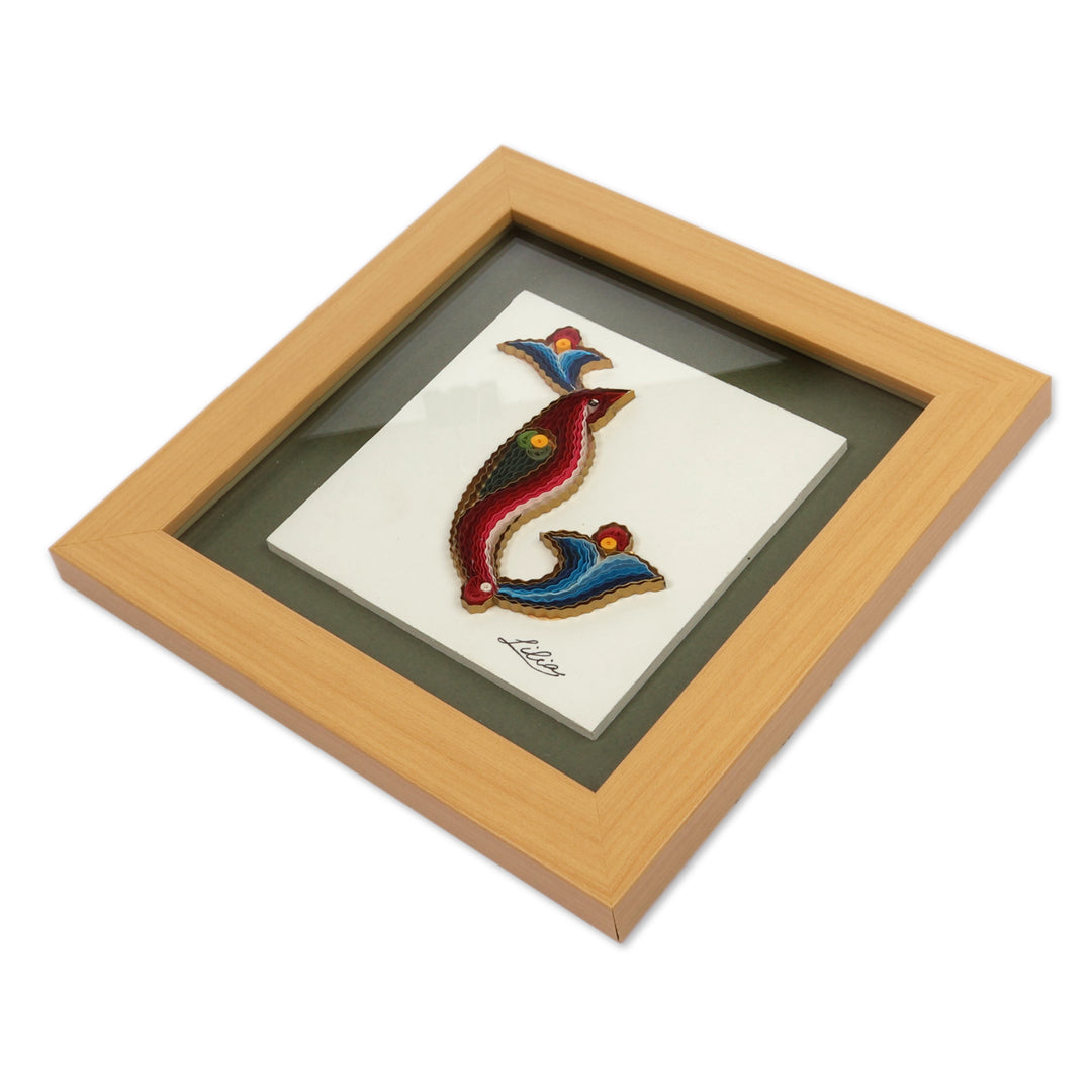 Artisan-Made Bird Alphabet-Themed Paper Letter N Wall Accent - N Feathers