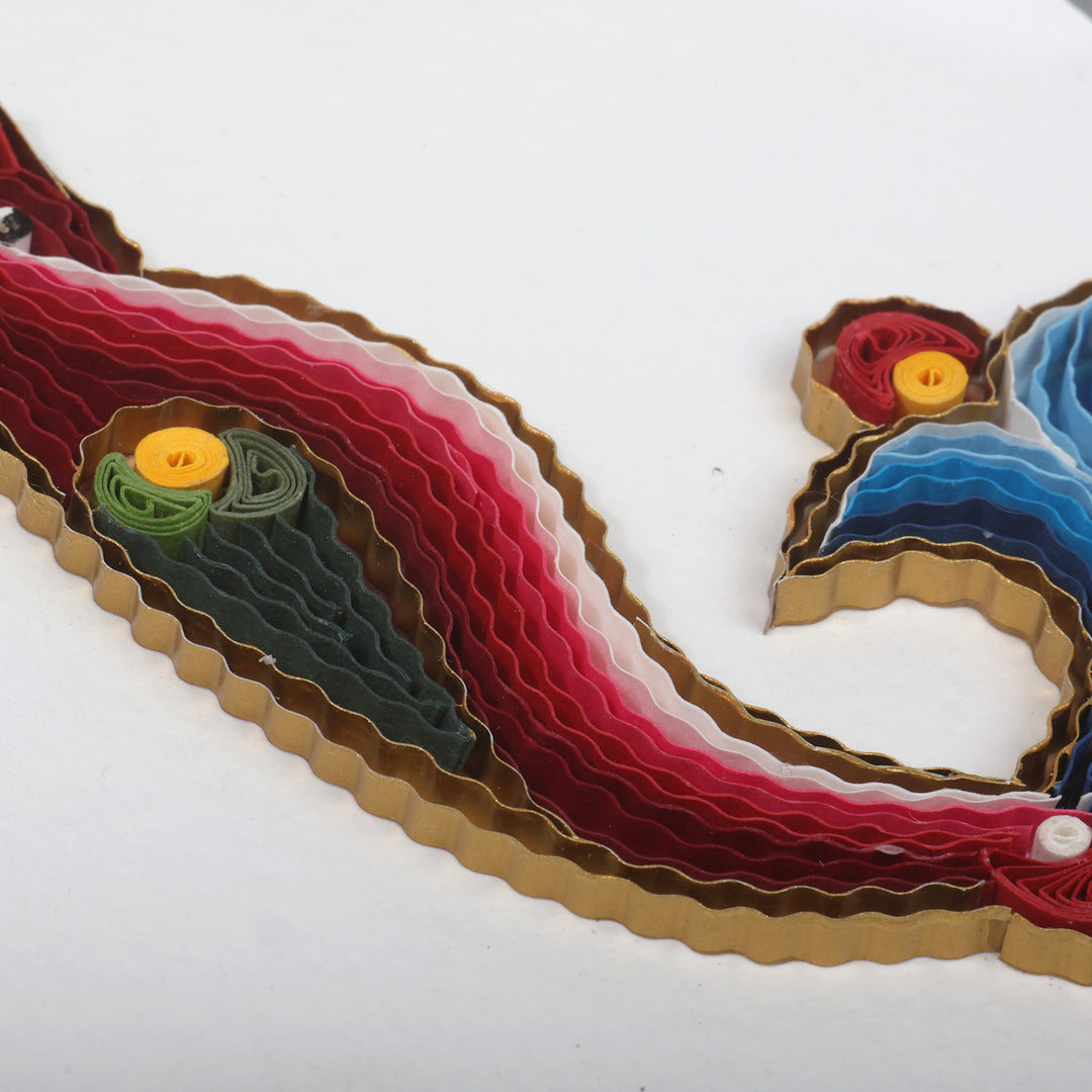 Artisan-Made Bird Alphabet-Themed Paper Letter N Wall Accent - N Feathers