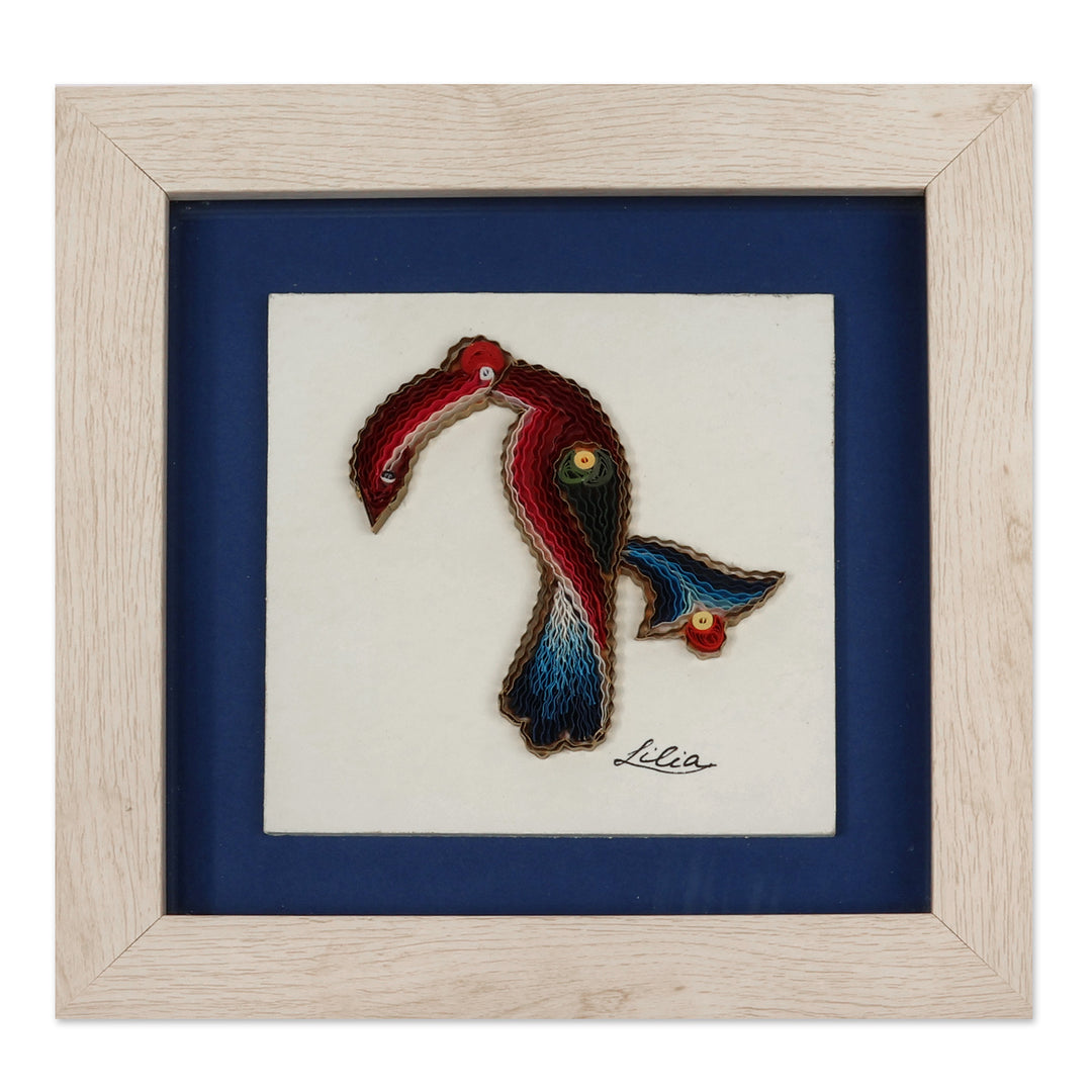 Handcrafted Bird Alphabet-Themed Paper Letter D Wall Accent - D Feathers