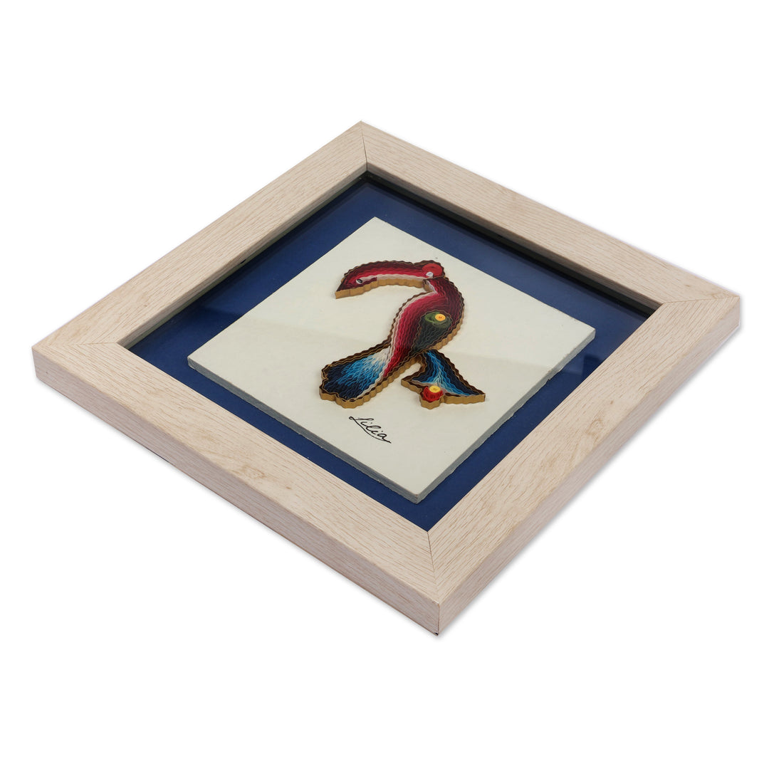 Handcrafted Bird Alphabet-Themed Paper Letter D Wall Accent - D Feathers