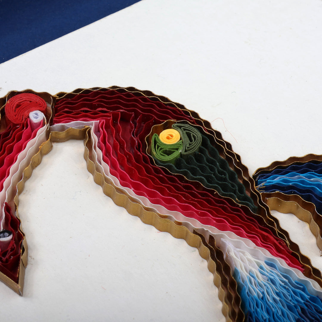 Handcrafted Bird Alphabet-Themed Paper Letter D Wall Accent - D Feathers