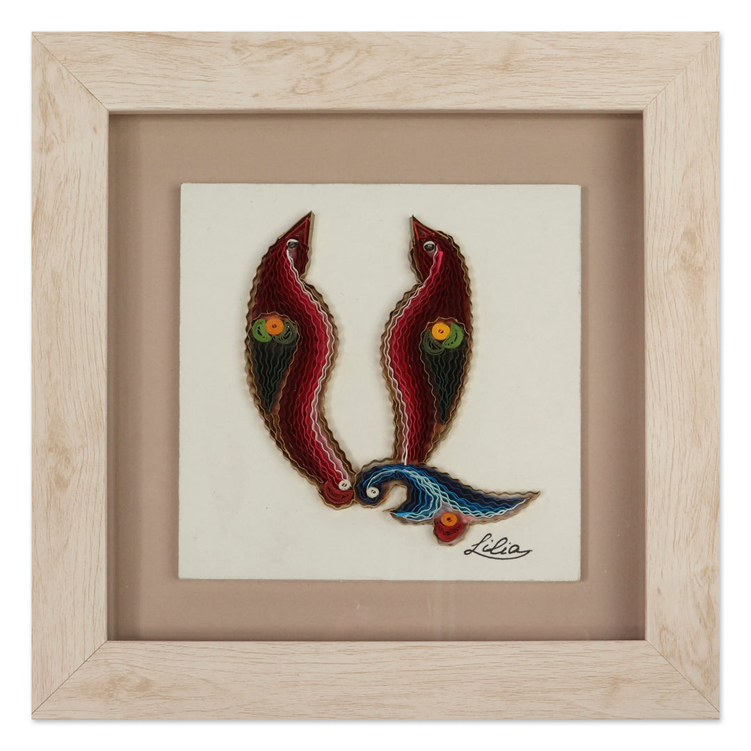 Fair Trade Bird Alphabet-Themed Paper Letter A Wall Accent - A Feathers