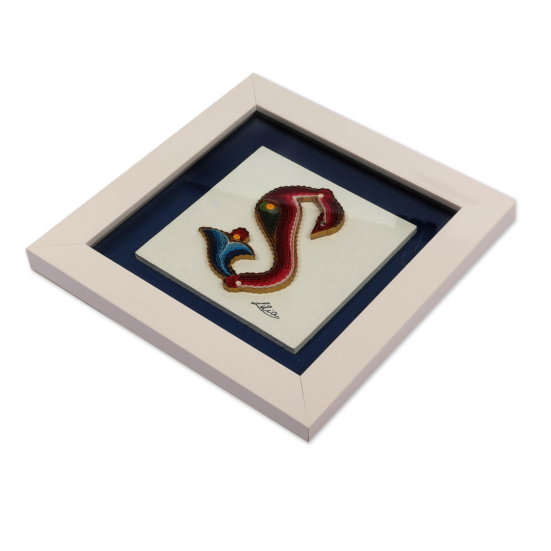 Bird Alphabet-Themed Paper Letter T Wall Accent from Armenia - T Feathers