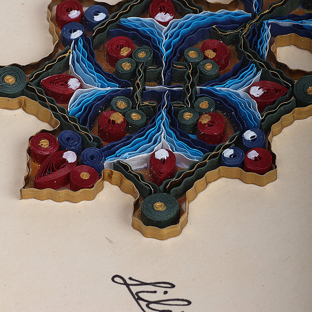 Artisan-Made Folk Art Cross Paper Wall Accent from Armenia - Precious Devotion