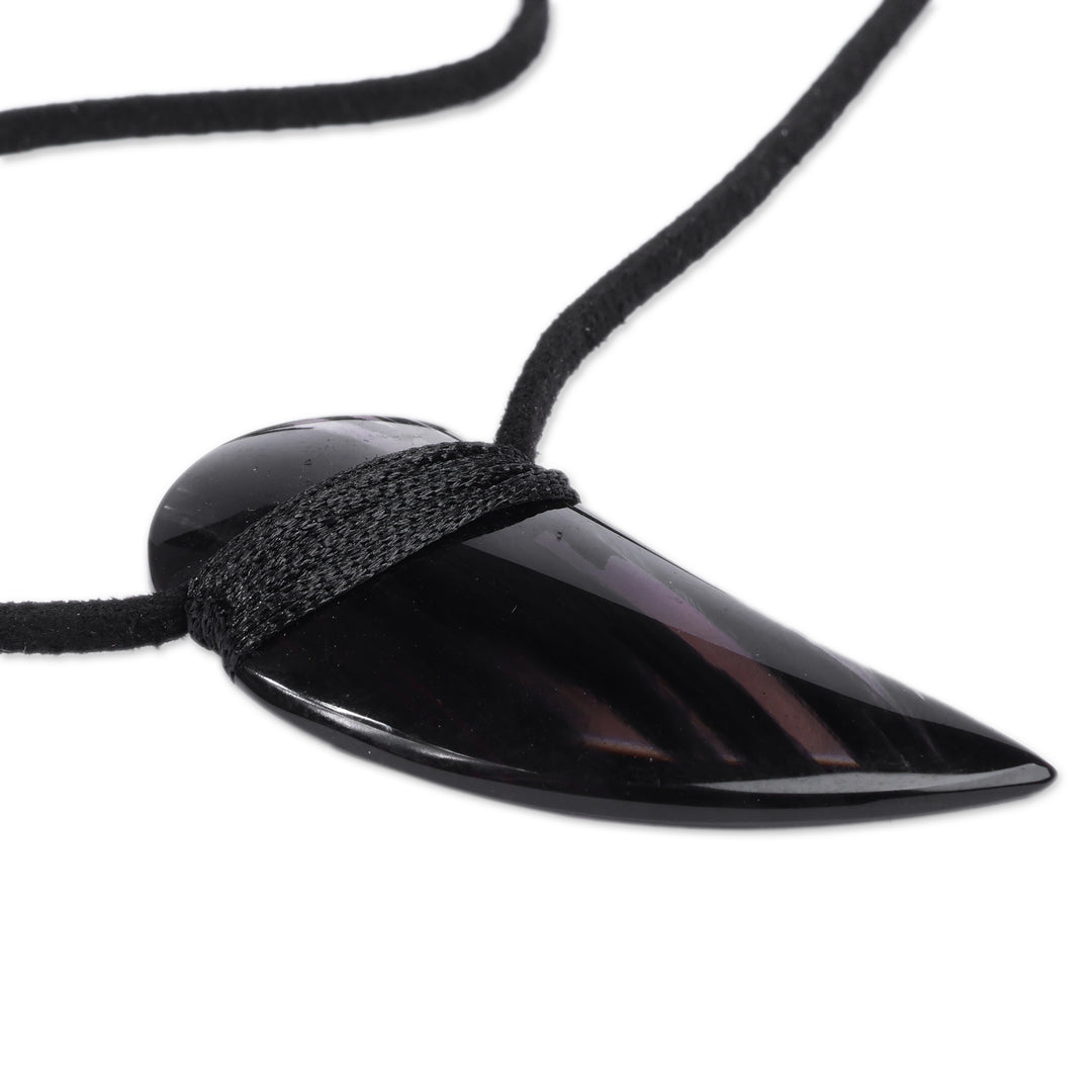 Artisan-Made Bohemian Unisex Brown Obsidian Pendant Necklace - Hues of Power