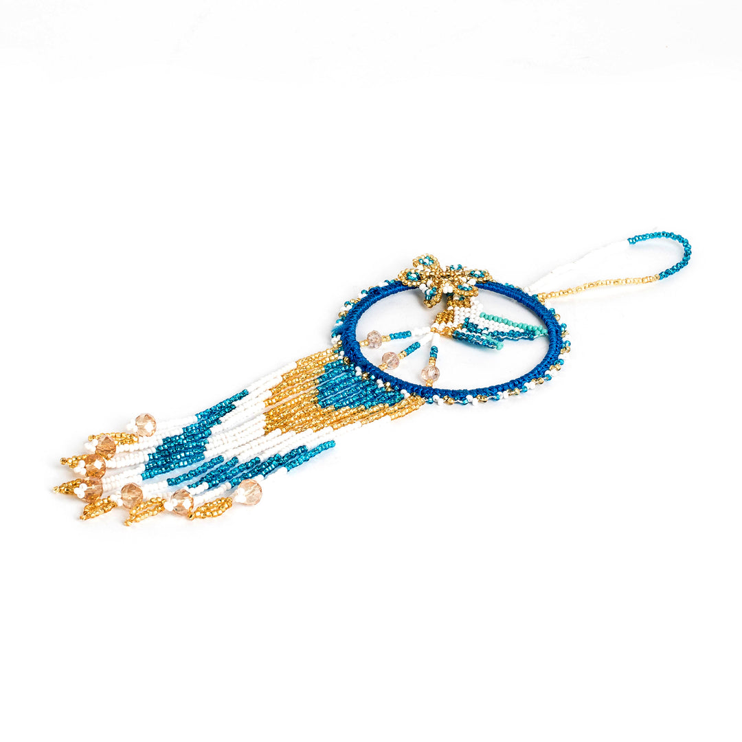 Handcrafted Hummingbird-Themed Beaded Dreamcatcher - Glowing Nature