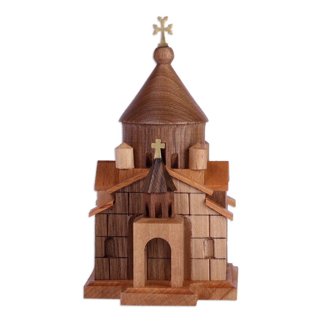 Handcrafted Folk Art Saint Hripsime Beech Wood Sculpture - Saint Hripsime Church