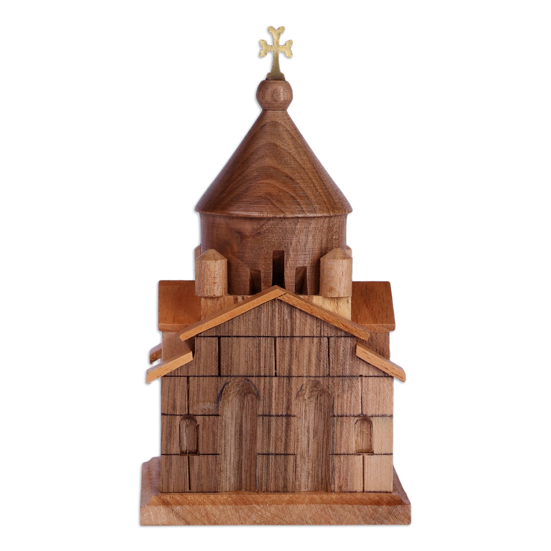 Handcrafted Folk Art Saint Hripsime Beech Wood Sculpture - Saint Hripsime Church