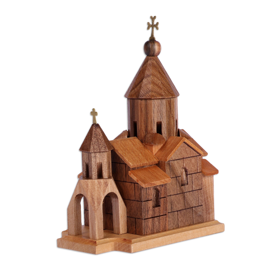 Folk Art Classic Khor Virap Monastery Beech Wood Sculpture - Khor Virap Monastery