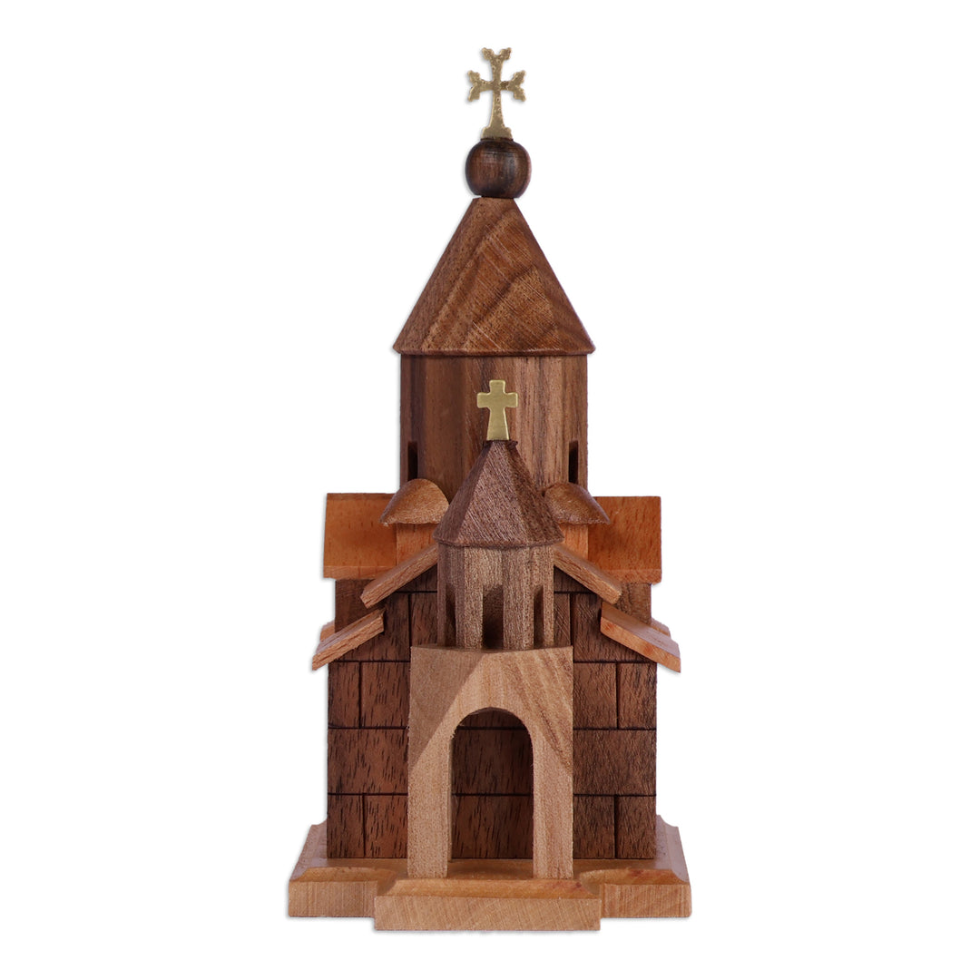Folk Art Classic Khor Virap Monastery Beech Wood Sculpture - Khor Virap Monastery