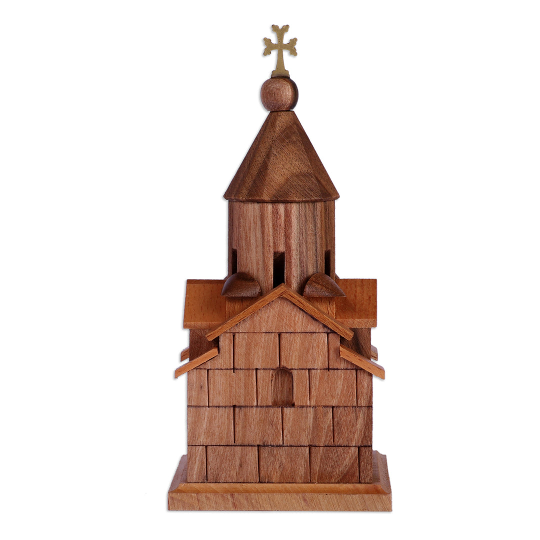 Folk Art Classic Khor Virap Monastery Beech Wood Sculpture - Khor Virap Monastery