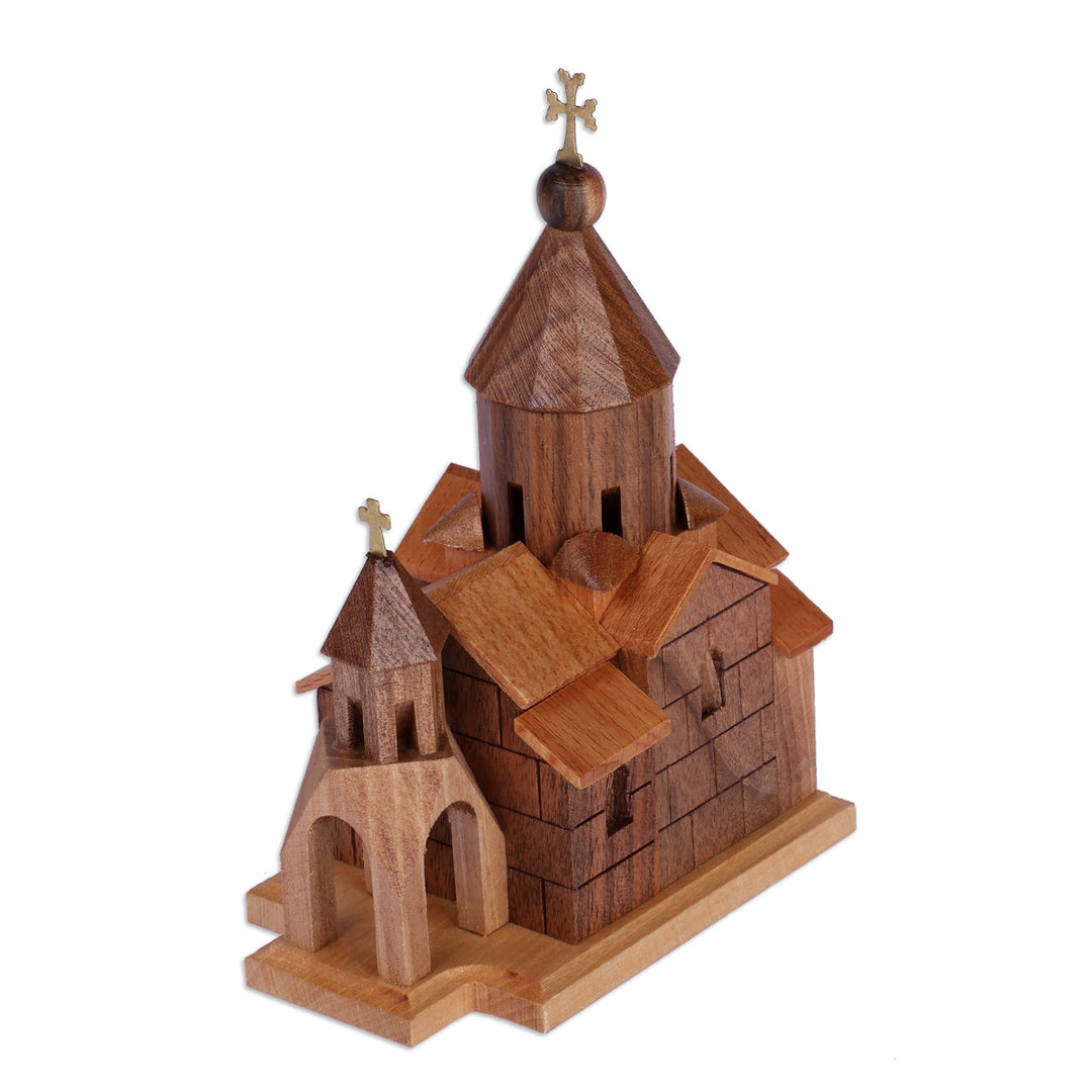 Folk Art Classic Khor Virap Monastery Beech Wood Sculpture - Khor Virap Monastery