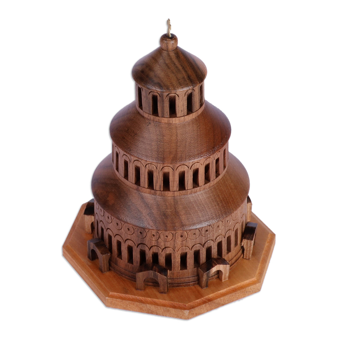 Armenian-Inspired Carved Zvartnots Cathedral Wood Sculpture - Zvartnots Cathedral