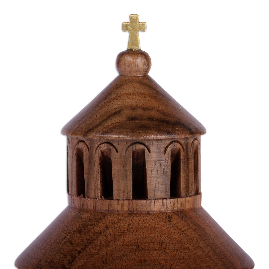 Armenian-Inspired Carved Zvartnots Cathedral Wood Sculpture - Zvartnots Cathedral