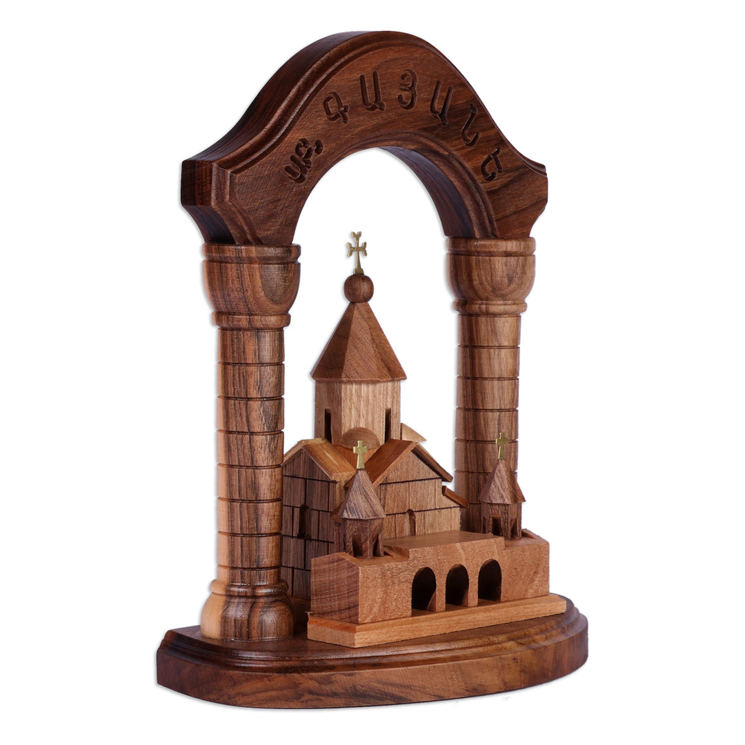 Artisan Handmade Arch and Saint Gayane Church Wood Sculpture - Saint Gayane Church with Arch