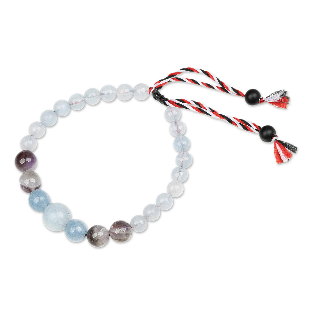 Blue Men's Yoga Tridatu Multi-Gemstone Pendant Bracelet - Tridatu Purity