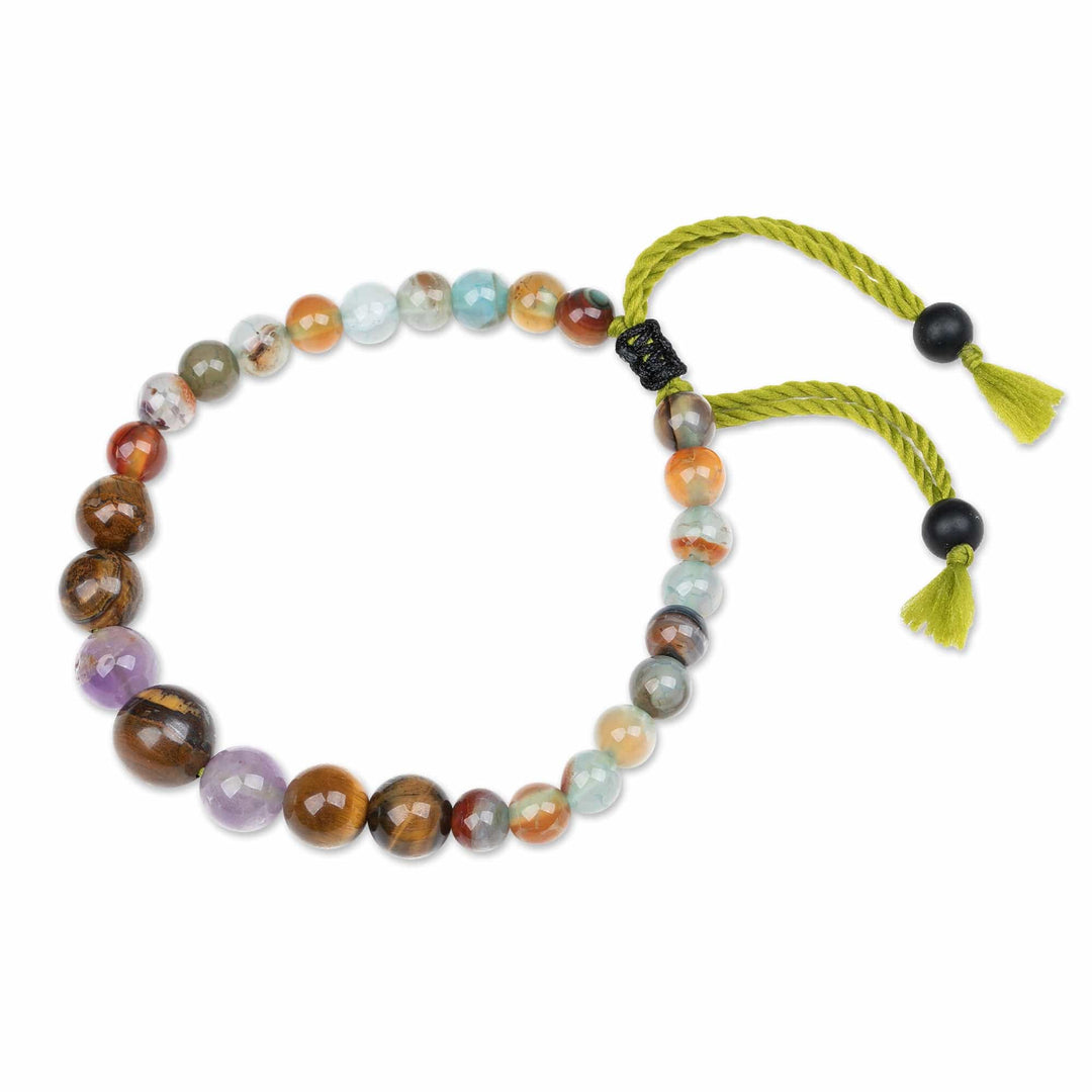 Bohemian Handmade Adjustable Multi-Gemstone Beaded Bracelet - Harmonious Soul