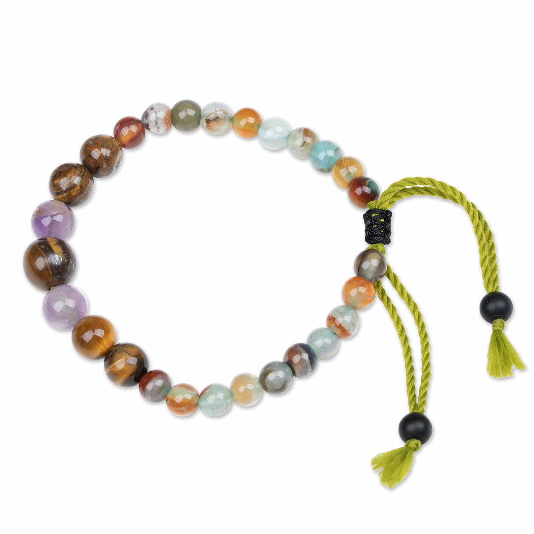 Bohemian Handmade Adjustable Multi-Gemstone Beaded Bracelet - Harmonious Soul