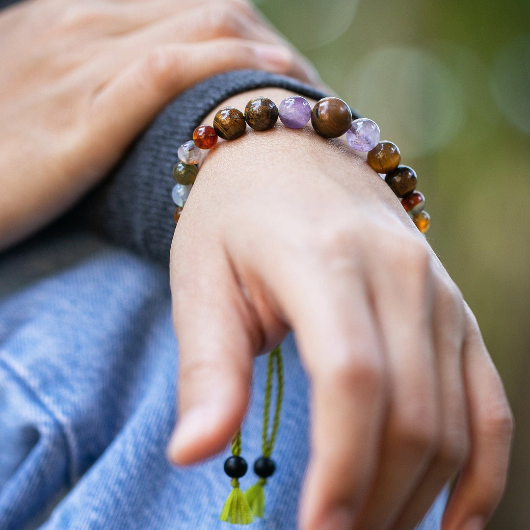 Bohemian Handmade Adjustable Multi-Gemstone Beaded Bracelet - Harmonious Soul