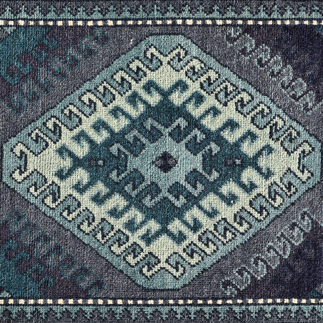 Armenian Handmade Blue and Teal Vishapagorg Wool Rug (3x6) - Heritage in Blue
